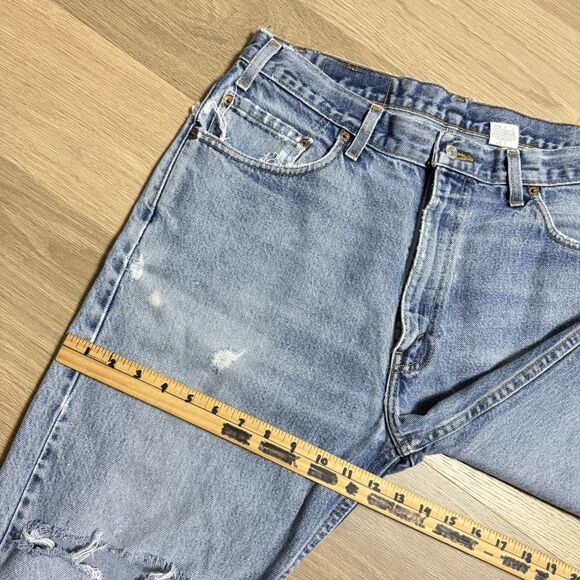 Vtg Levis 505 Jeans Men 36x30 Distressed Destroyed Faded Grunge Hippy Canada Tag - Picture 5 of 16